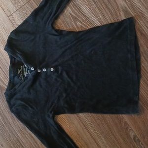 Girls medium black ribbed long sleeve tee
